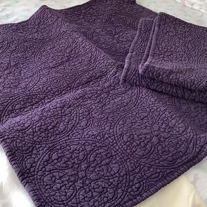 Restoration Hardware Quilted Pillow Sham Pair in Deep Purple